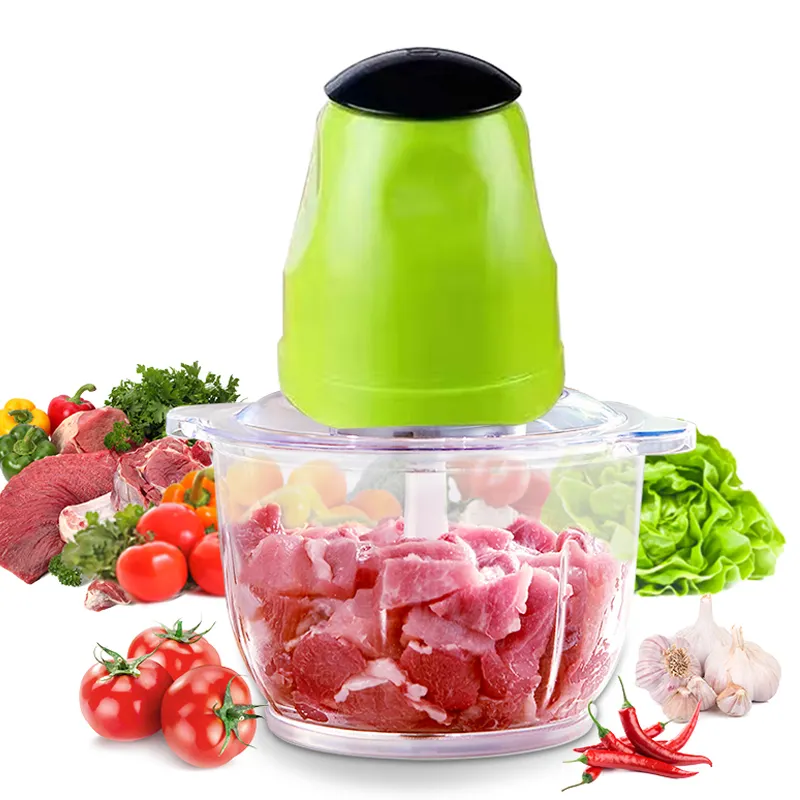 2L tritacarne elettrico tritacarne trituratore cibo spremiagrumi 2 velocità in acciaio inox verdura frullatore piccolo automatico