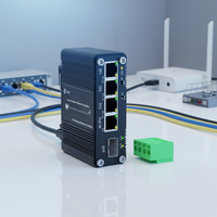 Conmutador PoE PD Industrial con 3 Puertos Gigabit, 1 SFP y Salida de CC para Alimentar Cámaras IP y Puntos de Acceso