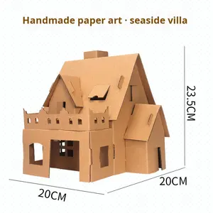 <span class=keywords><strong>Maison</strong></span> artisanale pour enfants transfrontalière, matériaux de fabrication de cabane en carton, boîte en papier graffiti de Noël, jouet <span class=keywords><strong>maison</strong></span>, ensemble cadeau - Product Image 6