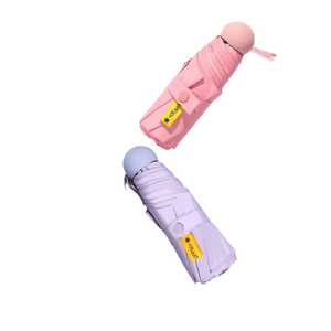 Paraguas pequeño de 5 pliegues de seis huesos para mujer, portátil para sol y lluvia, paraguas de regalo con patrón de diseño publicitario impreso - Product Image 1