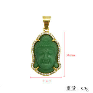 จี้พระอมิตาภะทรงเจ้าหญิงประดับหยกและเพชรซิคอนชุบทอง 18K <span class=keywords><strong>สร้อย</strong></span>คอ<span class=keywords><strong>พระ</strong></span>พุทธรูปสีดำ เครื่องรางนำโชคสำหรับผู้หญิงและผู้ชาย - Product Image 5