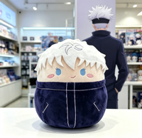 Peluche Ronde Personnalisée Anime Satoru Gojo, Figurine Compacte Mignonne, Art Fan Gijinka, Jouet en Peluche Doux au Design de Personnage
