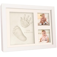 Kit d'empreintes de mains et de pieds pour bébé nouveau-né, cadeau d'anniversaire, empreinte en bois, souvenir de bébé