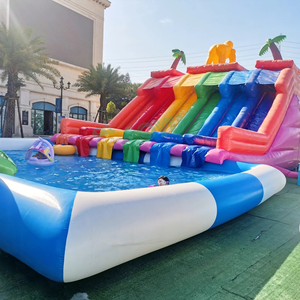 Piscine Gonflable, Grand Air, Toboggan D'eau, Combo Casio Gonflable Tobogan De L