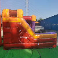 Mini castillo inflable de color mágico para niños, combo de tobogán divertido, casa de salto en venta