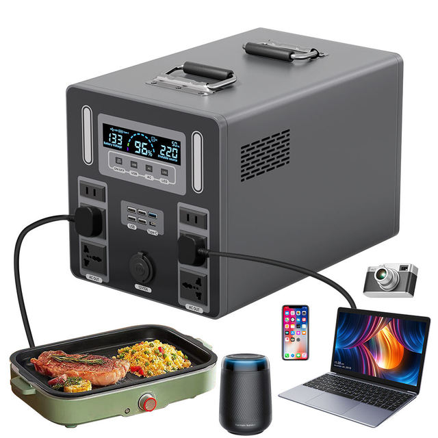 High Quality 1500W Lithium Energy Storage Outdoor Power Bank Station Back up Portable Solar Generator with Panel