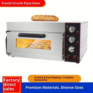 Four à pizza commercial à une ou deux couches, 9 pouces/12 pouces, pour boulangerie, four électrique à haute productivité avec 2 étagères - Product Image 2