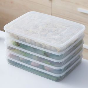 Food Storage <b>Container</b> Rectangle Clip-On Lid Freezable Household Refrigerated Frozen Dumpling <b>Box</b> - Product Image 3