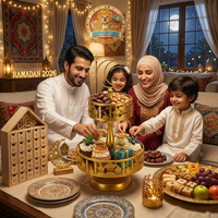 Décoration du Ramadan 2026, vaisselle de luxe, cadeaux pour enfants, calendrier de l'avent, moule à assiette, décorations de fête, mois saint du Ramadan, plateaux