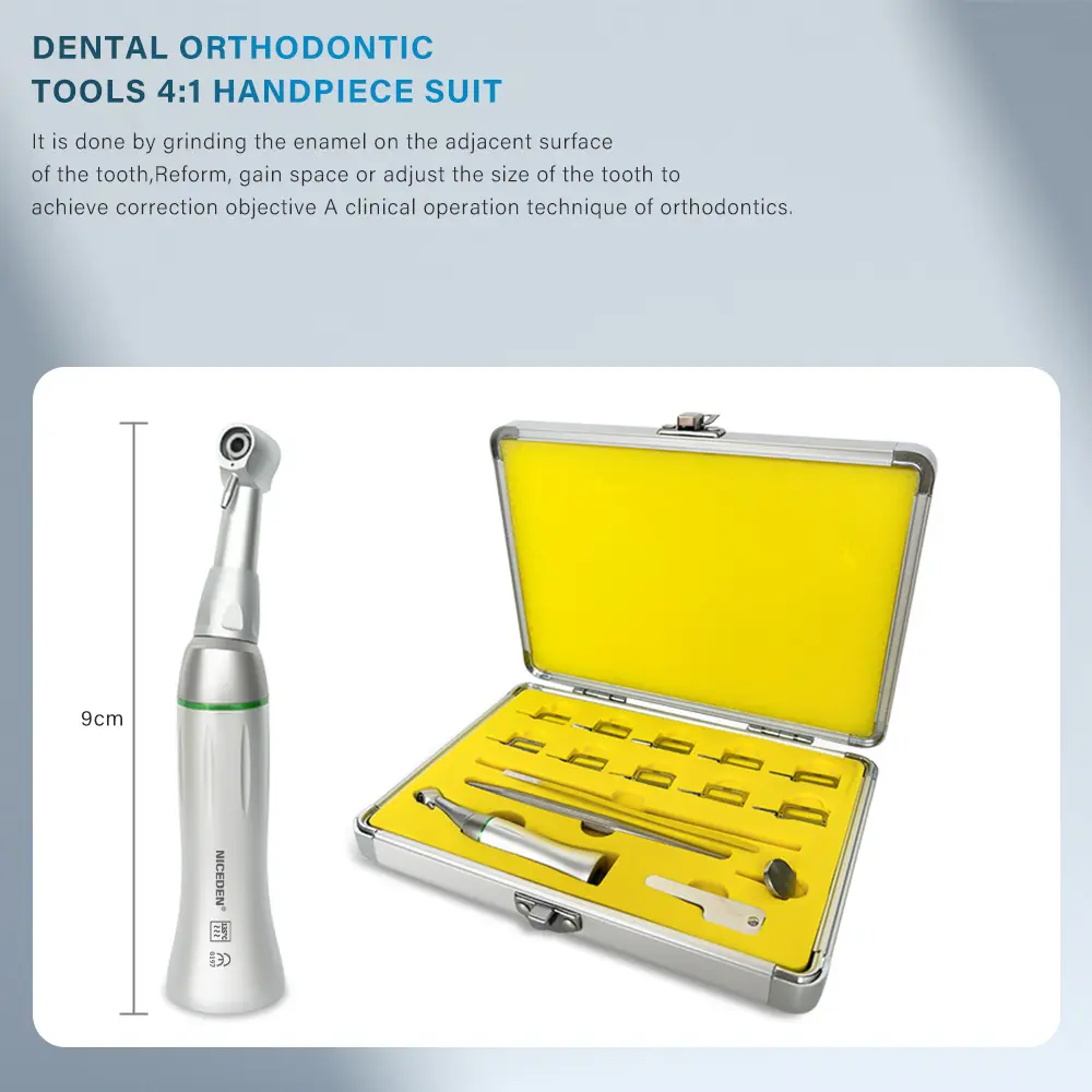 Dental Interproximal Enamel Reduction IPR Contra Angle 4:1 Handpiece Gauge Measure Tooth Gap Reciprocating Orthodontic