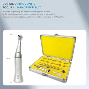 Reducción de esmalte interproximal Dental IPR contra ángulo 4:1 pieza de mano calibre medir espacio dental ortodoncia recíproca