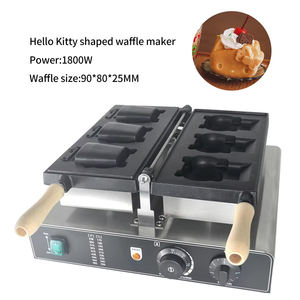 XEOLEO Kitty chat forme <span class=keywords><strong>gaufrier</strong></span> dessin animé chat <span class=keywords><strong>en</strong></span> forme de gaufre faisant la Machine mignon collations spéciales bouche ouverte chat moule gaufre - Product Image 3