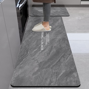 Alfombrilla de suelo de cocina de barro de diatomeas de mármol moderna, antideslizante, de poliéster, PVC, absorbente de aceite de agua, resistente a las manchas, alfombrilla para puerta de baño - Product Image 2