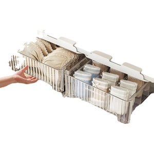 Transparent Lingerie <b>Storage</b> <b>Box</b> Rectangle <b>Drawer</b> Style Wardrobe Organizer For Socks Underwear Clothing Divider - Product Image 5