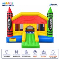 Structure gonflable commerciale Crayon Bouncer avec souffleur, combo PVC de 17 pieds pour entreprise de location