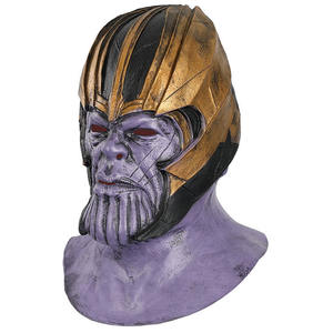 Avengers 4 Endgame <span class=keywords><strong>Thanos</strong></span> Costume Masque Casque En Soie Couvre-chef En Latex avec Gants pour Halloween Bar Dance Party Festivals - Product Image 3