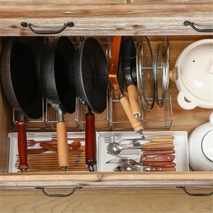 <b>Kitchen</b> Stainless Steel Standing Type Modern <b>Storage</b> <b>Rack</b> for Pots Lids Cutting Boards Dishes-Box Design - Product Image 4