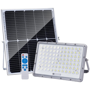 Low Price Aluminum Housing IP65 Outdoor Led Solar Flood <b>Lamp</b> 60-200 Watt LiFePO4 Battery Time <b>Remote</b> <b>Control</b> Bridgelux SMD - Product Image 1