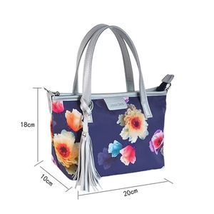 Bolso de hombro de lona de algodón portátil con estampado personalizado 3D de flores en relieve, estilo retro, gran capacidad, tipo bandolera - Product Image 2