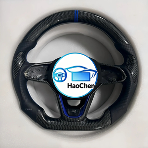 Volant en carbone avec logo brodé personnalisé, surface en daim, design en forme de D, branchement direct pour VW <span class=keywords><strong>Taigo</strong></span> T-Cross Caddy - Product Image 5