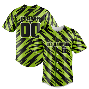 Chemise de joueur de baseball surdimensionnée à rayures, boutonnée, style hip-hop, maillot de baseball - Product Image 3