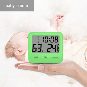 डिजिटल थर्मामीटर हाइग्रोमीटर अलार्म घड़ी एलईडी बैकलाइट इनडोर तापमान आर्द्रता गेज कॉम्पैक्ट डेस्क और कमरे डिस्प्ले - Product Image 5