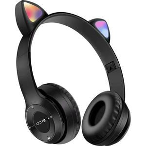 Casque de jeu sans fil P47M avec oreilles de chat, <span class=keywords><strong>son</strong></span> Hi-Fi ANC, design pliable, BT5.3, insertion de <span class=keywords><strong>carte</strong></span>, radio FM pour DJ et utilisation sur téléphone mobile - Product Image 1