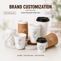 Gobelet en papier à double paroi biodégradable Kingze, gobelet à café jetable imprimé sur mesure, gobelets en papier kraft isolés pour boissons chaudes