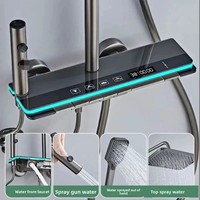 Ensemble de douche à température constante avec affichage numérique, 4 fonctions, finition chromée, pour appartement et hôtel, vente chaude