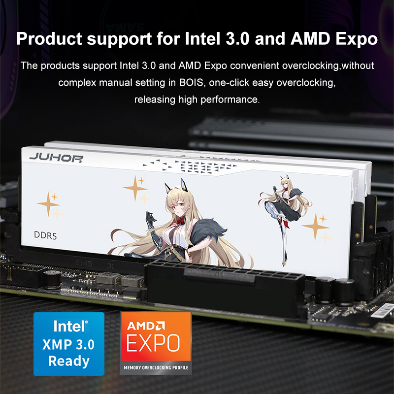 JUHOR DDR5 ECC 7200MHz 32GB/16GB*2 CL36 1.4V Hynix RAM Desktop