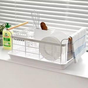 Égouttoir à vaisselle personnalisable pour cuisine, organisateur de rangement au-dessus de l'évier en acier inoxydable - Product Image 2