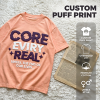 T-shirt surdimensionné en coton 280g, fabricant OEM, haute qualité, 100% coton, logo personnalisé, impression 3D en relief, t-shirt tendance pour homme