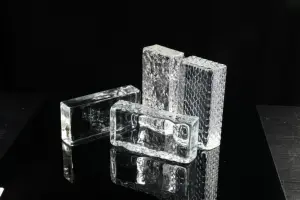 Product Manufacturer Exterior Building Decoration 200*100*50mm Clear Rectangular Ice Crystal Glass Bricks