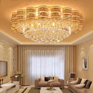 Plafonnier en boule de cristal pour Villa, luminaire de plafond rond en cristal