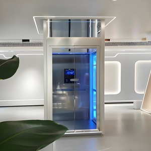 Ascenseurs panoramiques automatiques à grande vitesse pour cabine en verre, 3/4 étages, villa résidentielle, entraînement AC, plancher en PVC, ascenseur domestique - Product Image 1