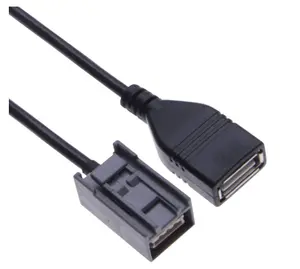 Adaptador de Cable USB <span class=keywords><strong>para</strong></span> Radio de Vehículo, Interfaz de Puerto USB Hembra <span class=keywords><strong>para</strong></span> <span class=keywords><strong>Memoria</strong></span> USB, Reproductor de Música <span class=keywords><strong>MP3</strong></span> o WMA - Product Image 1