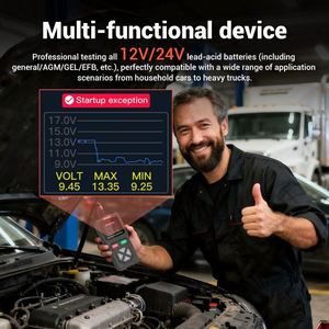 Second Generation Battery Tester BT105 12V/24V Car Battery Startup and Charging Test Diagnostic <b>Tool</b> for General/AGM/GEL/EFB - Product Image 3