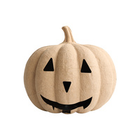 Citrouille en pulpe de papier biodégradable réutilisable faite à la main avec logo personnalisé et expressions variées pour Halloween