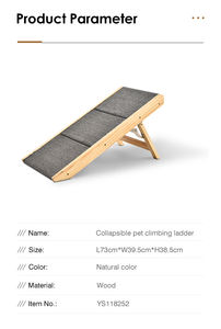 Faltbare rutsch feste Design Holz Haustier Treppen Stufen Rampe Combo Hund Katze Rampe Treppen Einfacher Zugang zu hohen Betten - Product Image 3