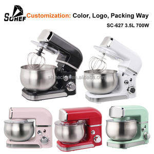 <span class=keywords><strong>Robot</strong></span> de <span class=keywords><strong>cuisine</strong></span> multifonction électrique 3,5 L en acier inoxydable, batteur sur socle 700 W, design à tête inclinable, 6 vitesses, pétrissage de la pâte, mélange des œufs - Product Image 5