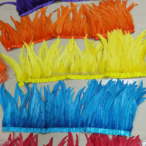 10-12 "blanchi teint coq plume frange garnitures coq plumes Coque frange pour Sainte-Lucie et <span class=keywords><strong>Trinidad</strong></span> <span class=keywords><strong>carnaval</strong></span> 2025 - Product Image 2