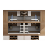 Lit double avec table d'étude pour adolescents pour l'école Dortoir ou auberge Lit superposé double pour adultes avec toboggan Lits d'hôtel