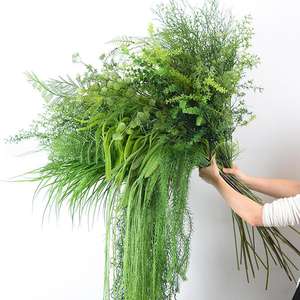 ดอกไม้สีเขียวธีม<span class=keywords><strong>ป</strong></span>่าสำหรับงานแต่งงานวัสดุใบไม้ในห้องจัดงานแต่งงานการตกแต่งเพดานดอกไม้ประดิษฐ์พืชสีเขียว - Product Image 4