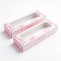 Boîte d'emballage de luxe à motif écossais pour macarons avec fenêtre, livraison express en 72h, finition UV, vente en gros