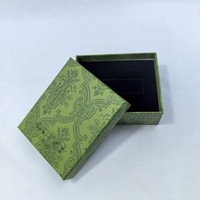 Boîtes cadeaux en papier texturé vert vintage personnalisées avec insert en velours assorti pour l'emballage du thé et des bijoux