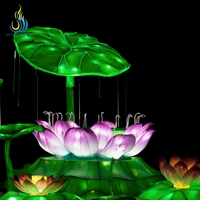 Ramadan Blumen-Themen-Laterne aus Wasserdichtem Stoff für Lotusfest, Thanksgiving, Weihnachten & Neujahr