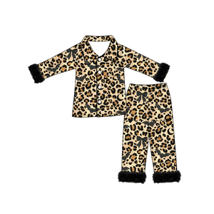 Pyjamas d'été décontractés sans col pour femmes adultes certifiés CPC & CPSIA, tenues de famille, nouveaux designs léopard pour Halloween, précommande - Product Image 2