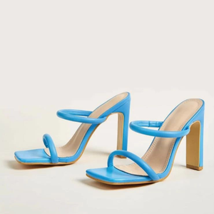Robe de discothèque en cuir pu, à bout ouvert, talons fins, avec <span class=keywords><strong>plateforme</strong></span> rehaussée, pour femmes, tendance, été - Product Image 5