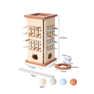 Juego de Madera 2 en 1 con Bola y Palo para Jalar, Juguete Sensorial Montessori, Entrenamiento de Habilidades Motoras Finas, Juguete Educativo para Niños Pequeños - Product Image 5