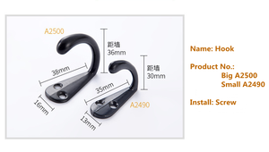 Porte-manteau simple noir pour porte-étiquettes, serviettes, manteaux et chapeaux - Product Image 5